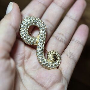 RARE Swarovski Gold Crystal Brooch